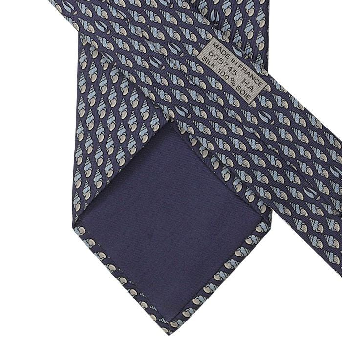 Hermes Men's Silk Tie Sea Shells Pattern 605745 | Necktie Cravate