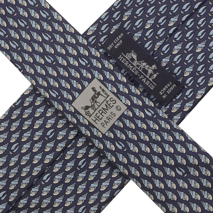 Hermes Men's Silk Tie Sea Shells Pattern 605745 | Necktie Cravate
