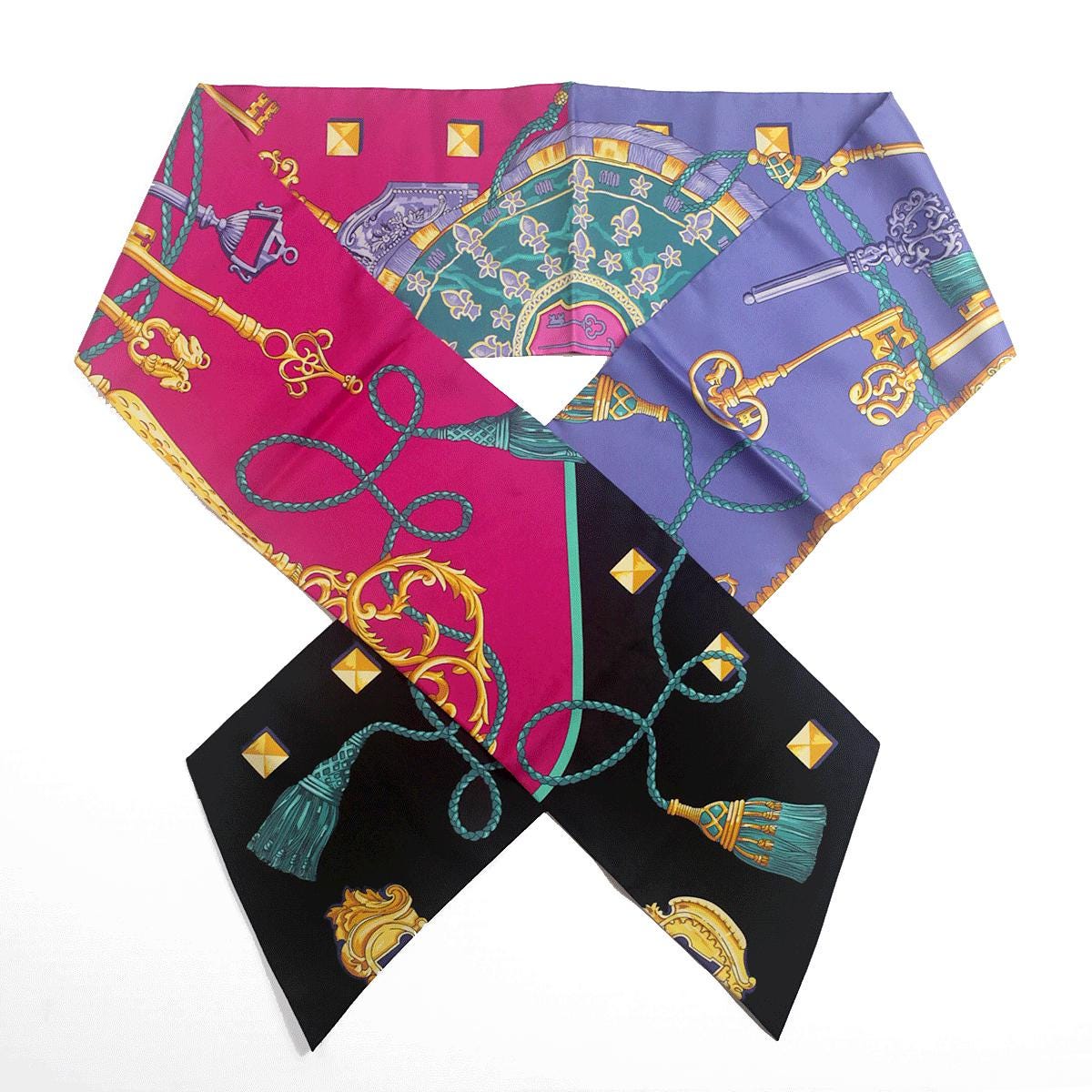 Hermes Scarf Maxi Twilly "Les Cles" by Caty Latham Silk 20cm x 220cm | Carre Foulard NWT
