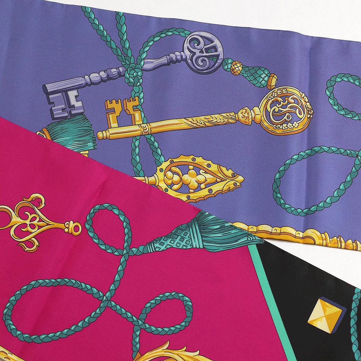 Hermes Scarf Maxi Twilly "Les Cles" by Caty Latham Silk 20cm x 220cm | Carre Foulard NWT
