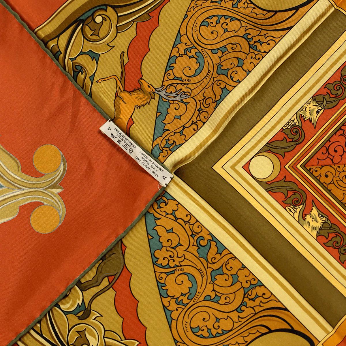 Hermes Scarf "Animaux Solaires" by Zoe Pauwels Vintage 90cm Silk | Carre Foulard