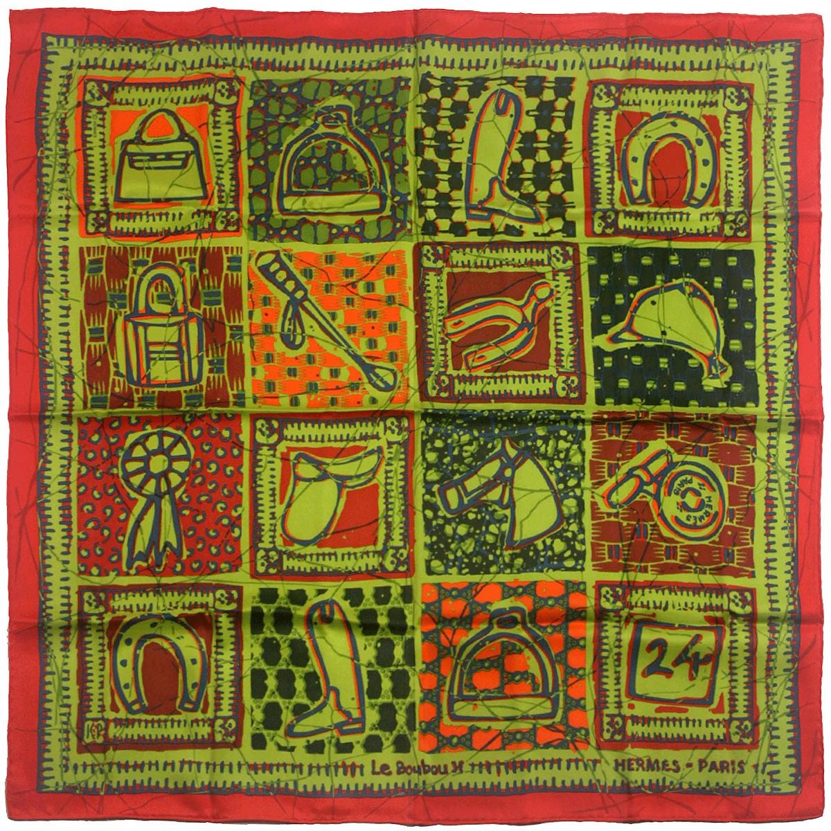 Hermes Scarf "Le Boubou H" by Karen Petrossian 70cm Silk | Foulard Carre