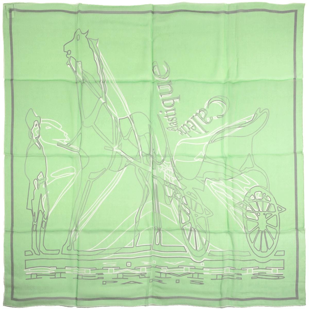 Hermes Scarf Mousseline "Caleche Elastique" by Bali Barret 90cm Silk | Carre Foulard Chiffon NWT