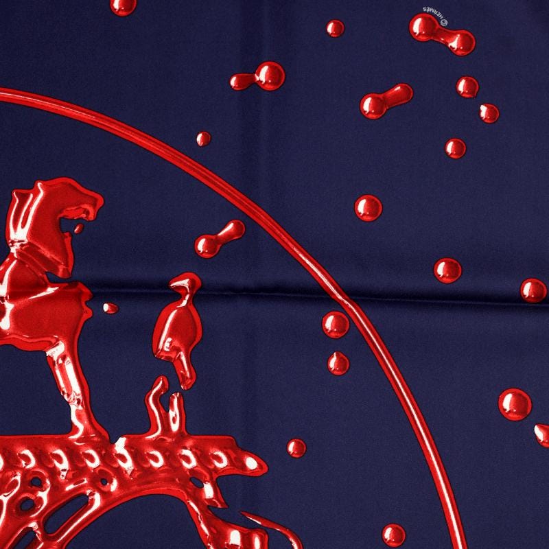 Hermes Scarf "Vif Argent" by Dimitri Rybaltchenko 90cm Silk | Carre Foulard