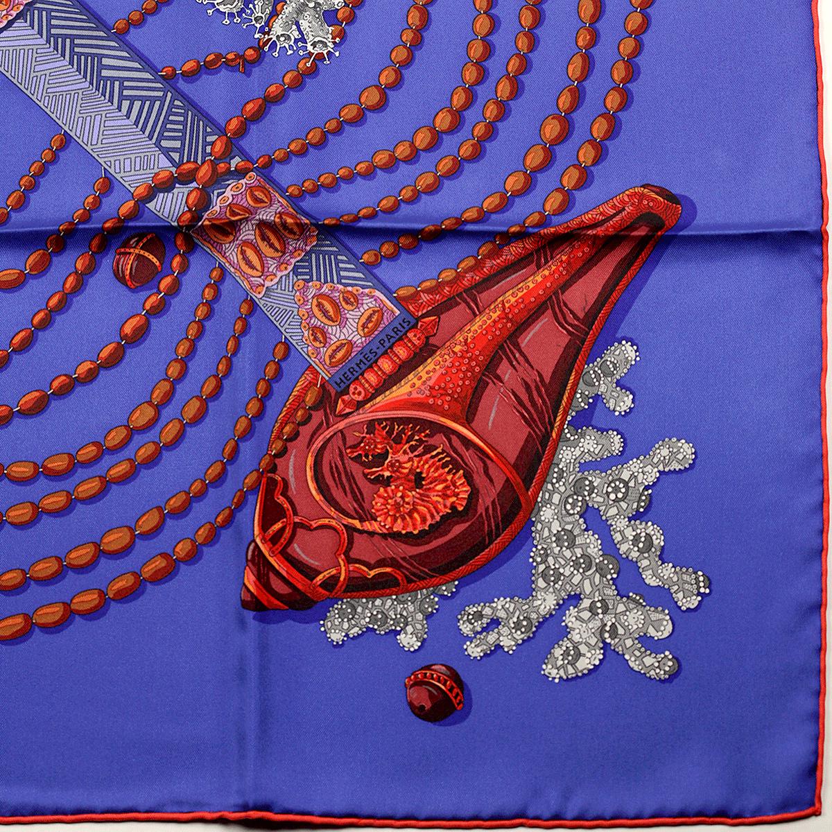 Hermes Scarf "Chemins de Corail" by Annie Faivre 90cm Silk | Carre Foulard