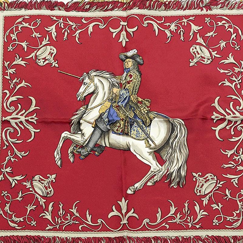 Hermes Scarf "Ludovicus Magnus" by Françoise De La Perriere Vintage 90cm Silk