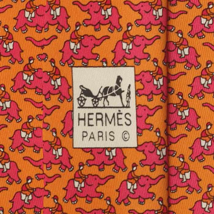 Hermes Men's Silk Tie Whimsical Elephant Jockeys Pattern 5386 | Necktie Cravate