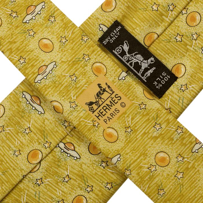 Hermes Men's Silk Tie UFO Pattern 7777 | Necktie Cravate