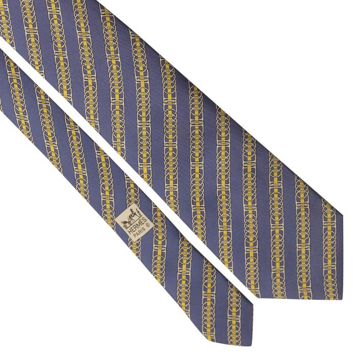 Hermes Men's Silk Tie Equestrian Geometric Pattern 5402 | Necktie Cravate