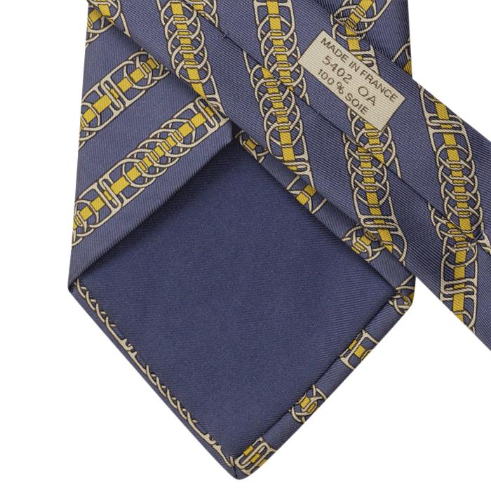 Hermes Men's Silk Tie Equestrian Geometric Pattern 5402 | Necktie Cravate