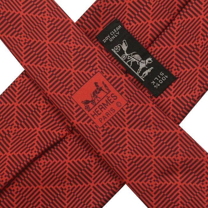 Hermes Men's Silk Tie Geometric Pattern 5040 | Necktie Cravate