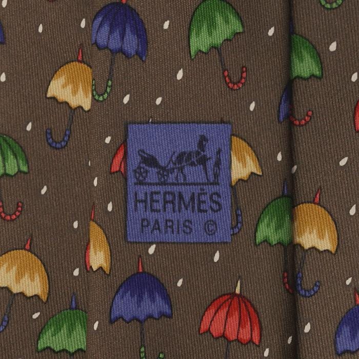 Hermes Men's Silk Tie Umbrellas Pattern 7431 | Necktie Cravate