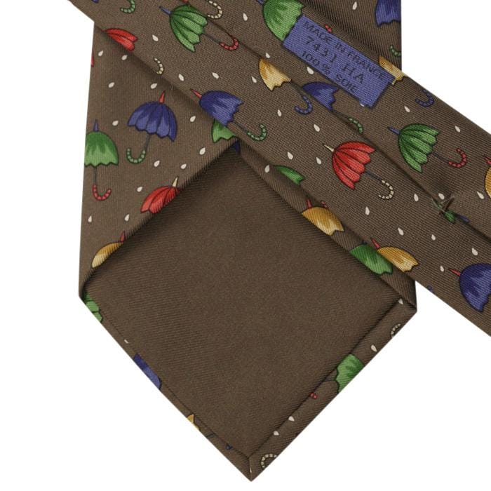 Hermes Men's Silk Tie Umbrellas Pattern 7431 | Necktie Cravate