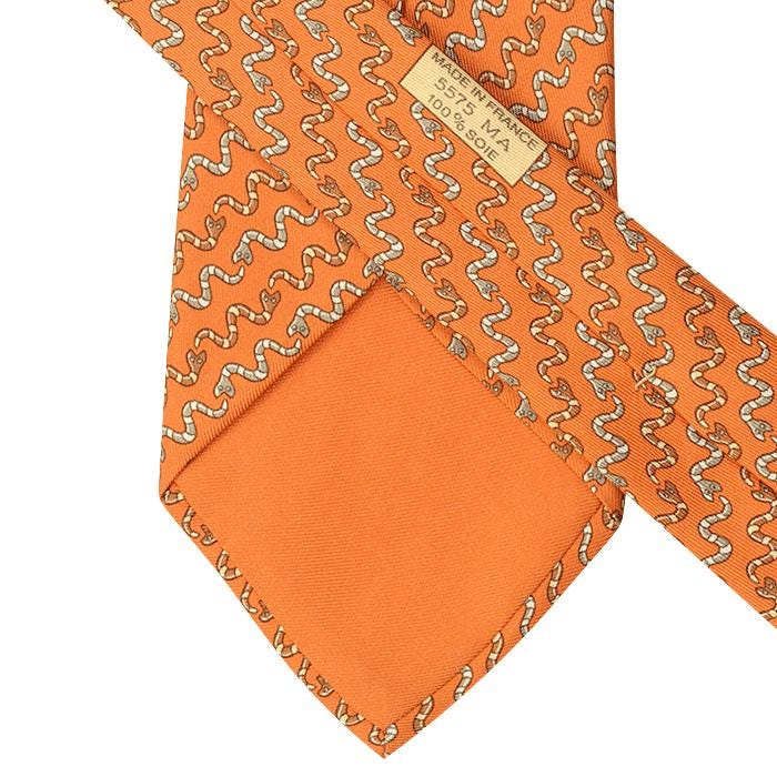 Hermes Men's Silk Tie Whimsical Snakes Pattern 5575 | Necktie Cravate