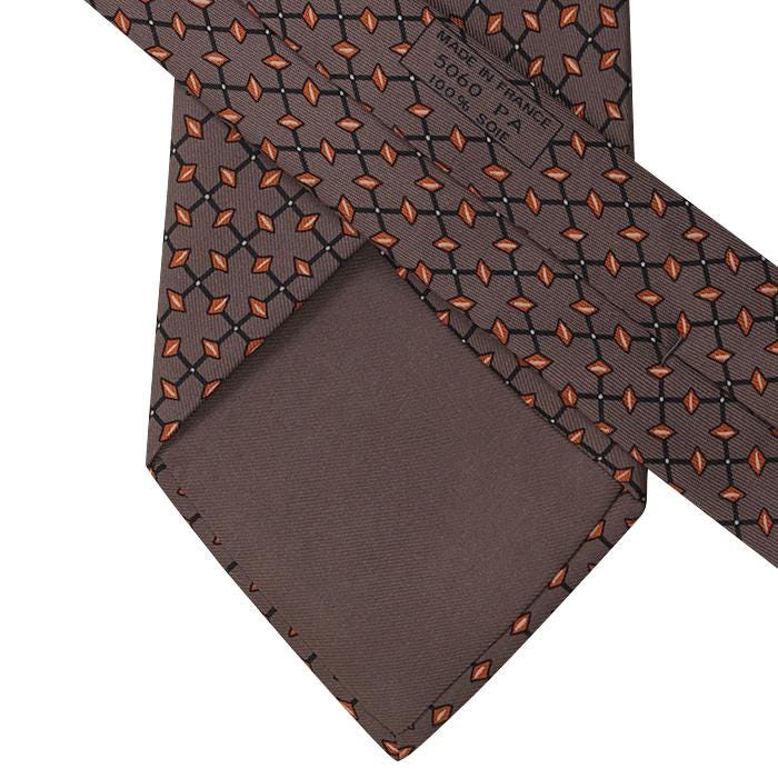Hermes Men's Silk Tie Geometric Pattern 5060 | Necktie Cravate