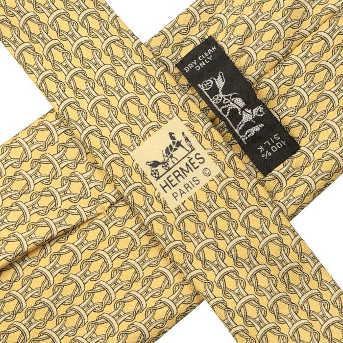 Hermes Men's Silk Tie Equestrian Geometric Pattern 7885 | Necktie Cravate