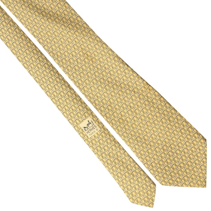 Hermes Men's Silk Tie Equestrian Geometric Pattern 7885 | Necktie Cravate