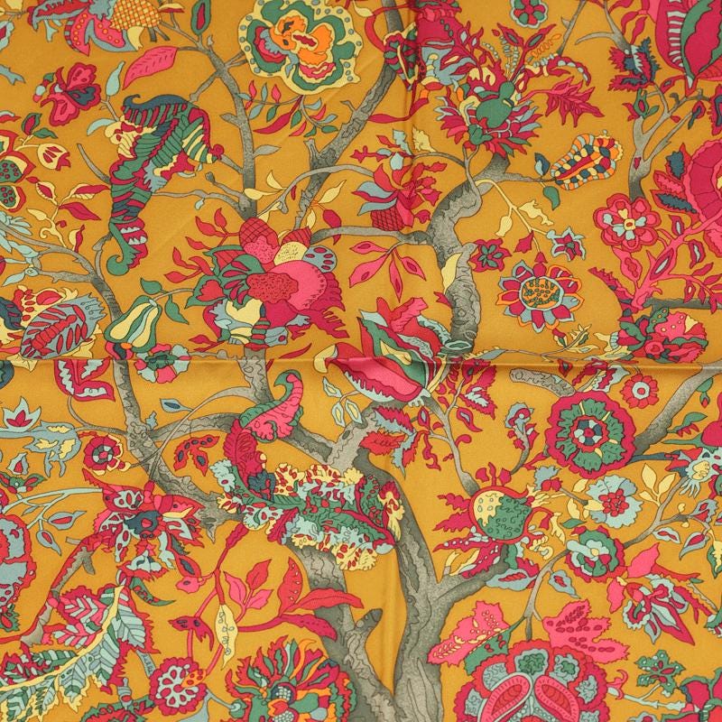 Hermes Scarf "Fantaisies Indiennes" by Loïc Dubigeon 90cm Silk | Carre Foulard
