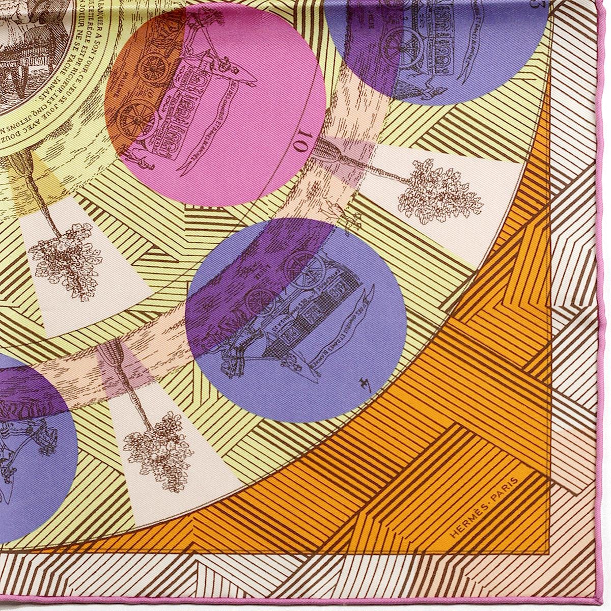 Hermes Scarf 45cm "Jeu des Omnibus Remix" by Giancarlo Pagni Silk Gavroche