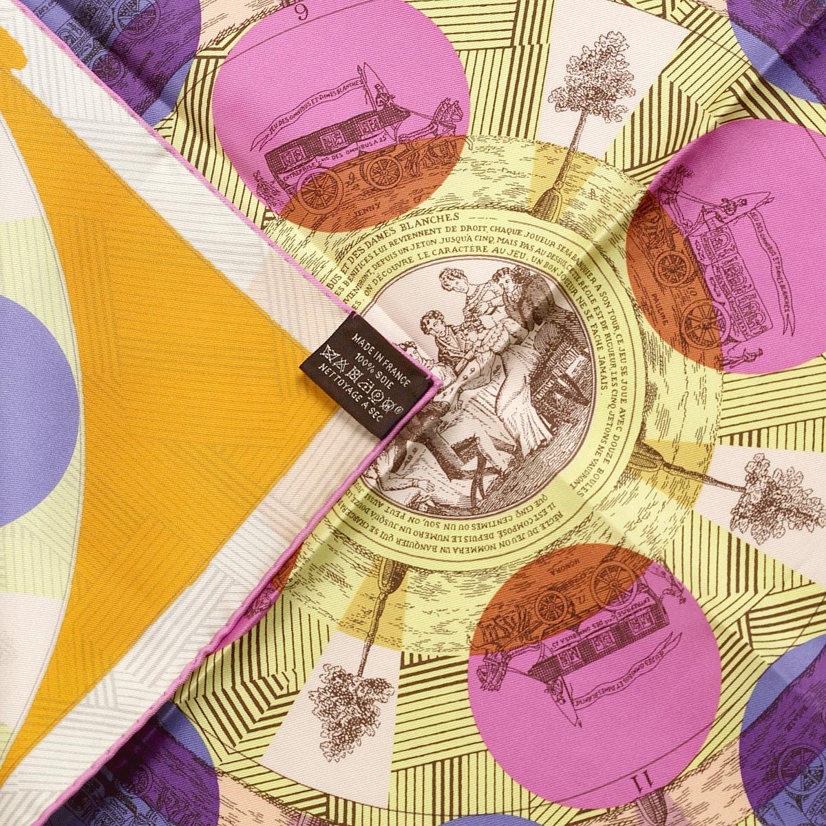 Hermes Scarf 45cm "Jeu des Omnibus Remix" by Giancarlo Pagni Silk Gavroche