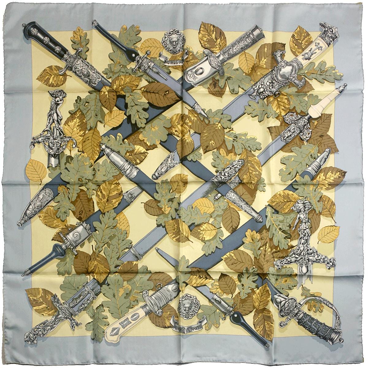 Hermes Scarf "Au Plus Dru" by Vladimir Rybaltchenko Vintage 90cm Silk | Carre Foulard Limited Edition