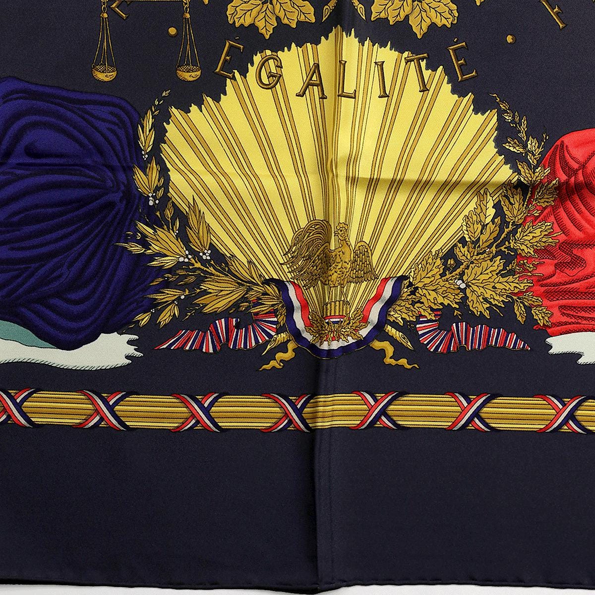 Hermes Scarf "1789 Liberte Egalite Fraternite" by Joachim Metz Vintage 90cm Silk | Carre Foulard