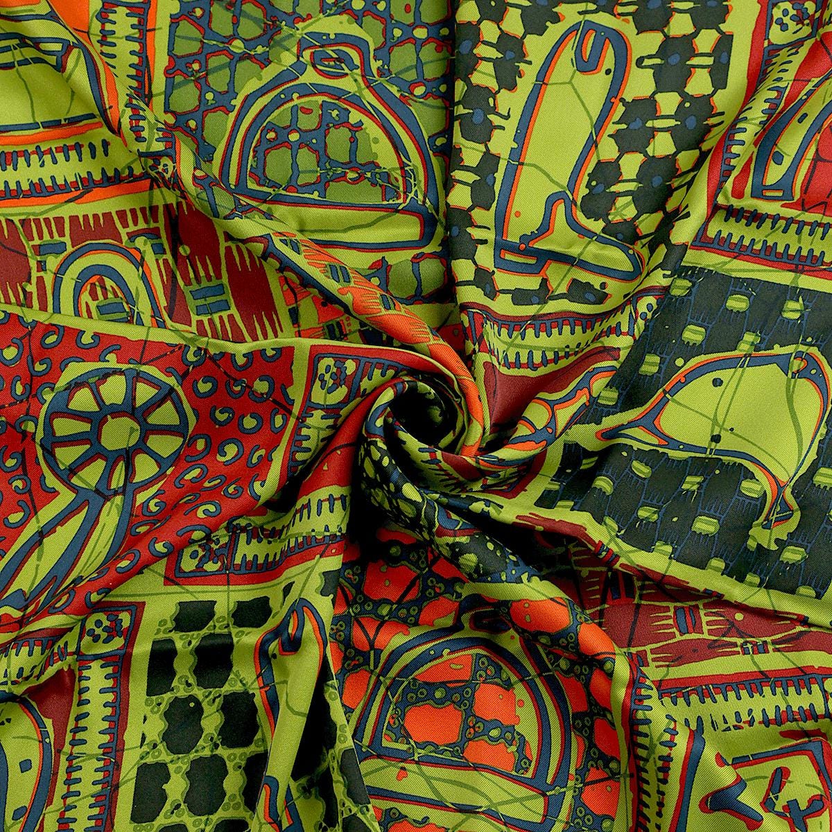 Hermes Scarf "Le Boubou H" by Karen Petrossian 70cm Silk | Foulard Carre