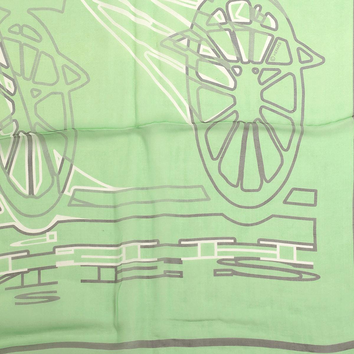 Hermes Scarf Mousseline "Caleche Elastique" by Bali Barret 90cm Silk | Carre Foulard Chiffon NWT