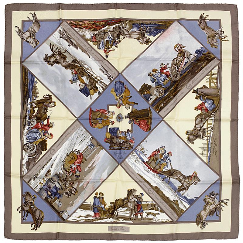 Hermes Scarf "Voyages en Russie" by Loic Dubigeon 90cm Silk | Carre Foulard