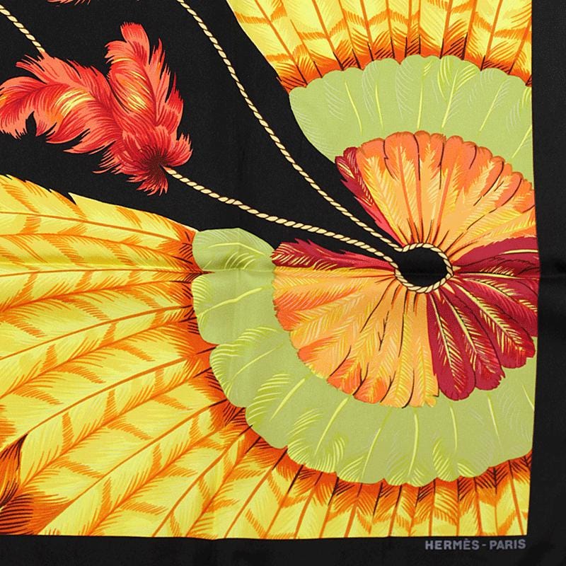 Hermes Scarf "Brazil II" by Laurence Bourthoumieux Vintage 90cm Silk | Carre Foulard