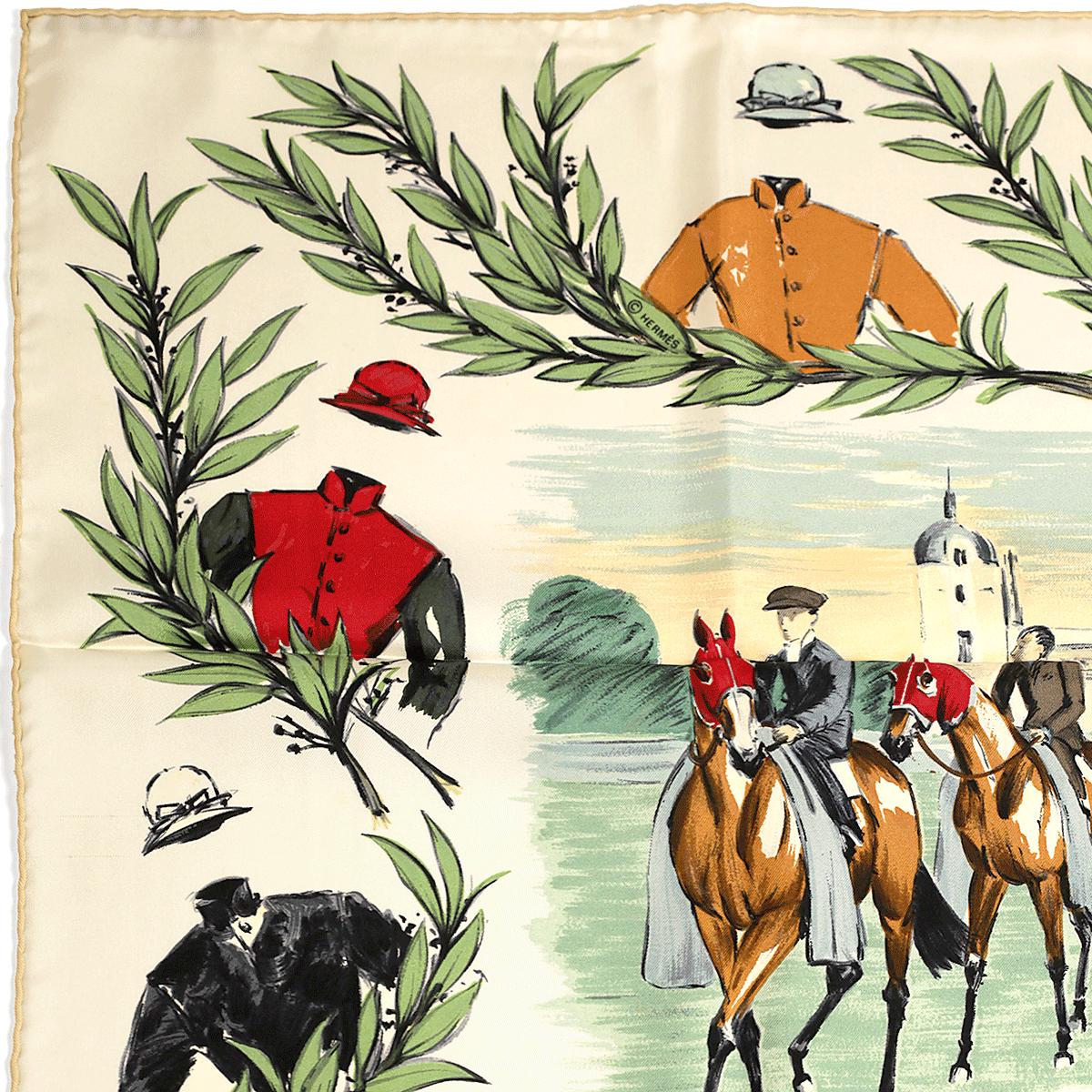 Hermes Scarf "Chantilly" by Maurice Tranchant 90cm Silk | Carre Foulard