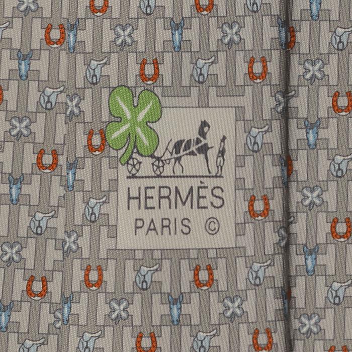 Hermes Men's Silk Tie Whimsical Lucky Charms Pattern 6292 | Necktie Cravate