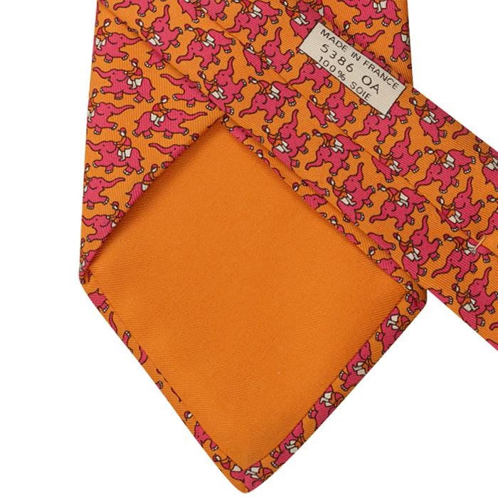 Hermes Men's Silk Tie Whimsical Elephant Jockeys Pattern 5386 | Necktie Cravate