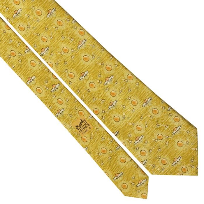 Hermes Men's Silk Tie UFO Pattern 7777 | Necktie Cravate