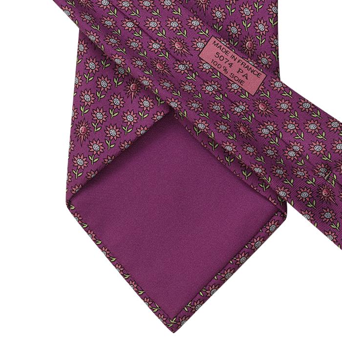 Hermes Men's Silk Tie Whimsical Sunflowers Pattern 5074 | Necktie Cravate