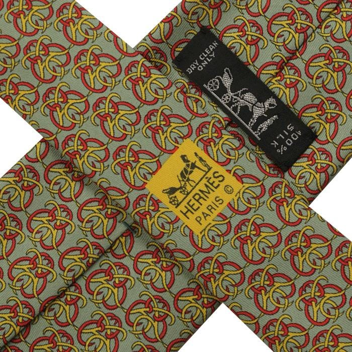Hermes Men's Silk Tie Geometric Pattern 7572 | Necktie Cravate