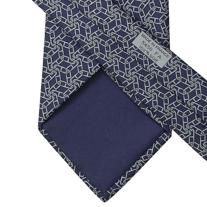 Hermes Men's Silk Tie Chaine d'Ancre Pattern 5450 | Necktie Cravate