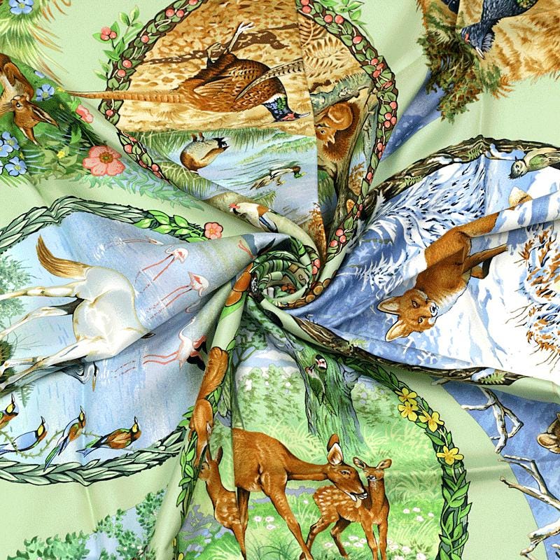 Hermes Scarf "Les Quatre Saisons" by Robert Dallet 90cm Silk | Carre Foulard