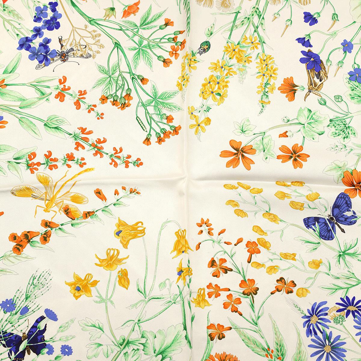 Hermes Scarf "La Prairie" by Antoine De Jacquelot Vintage 90cm Silk