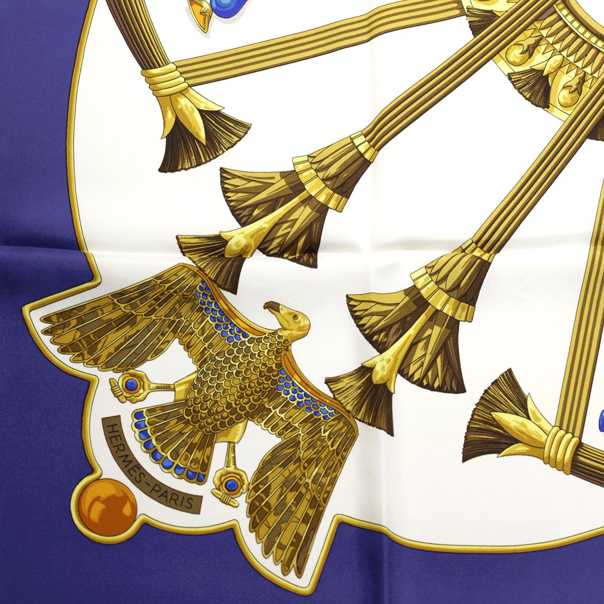 Hermes Scarf "Egypte" by Caty Latham Vintage 90cm Silk