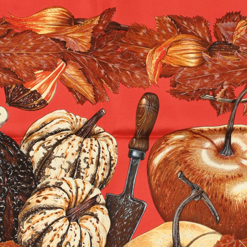 Hermes Scarf "Citrouilles et Coloquintes" by Valerie Dawlat Dumoulin 90cm Silk | Carre Foulard