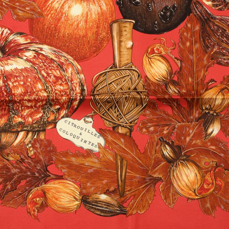 Hermes Scarf "Citrouilles et Coloquintes" by Valerie Dawlat Dumoulin 90cm Silk | Carre Foulard