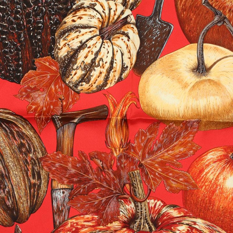 Hermes Scarf "Citrouilles et Coloquintes" by Valerie Dawlat Dumoulin 90cm Silk | Carre Foulard