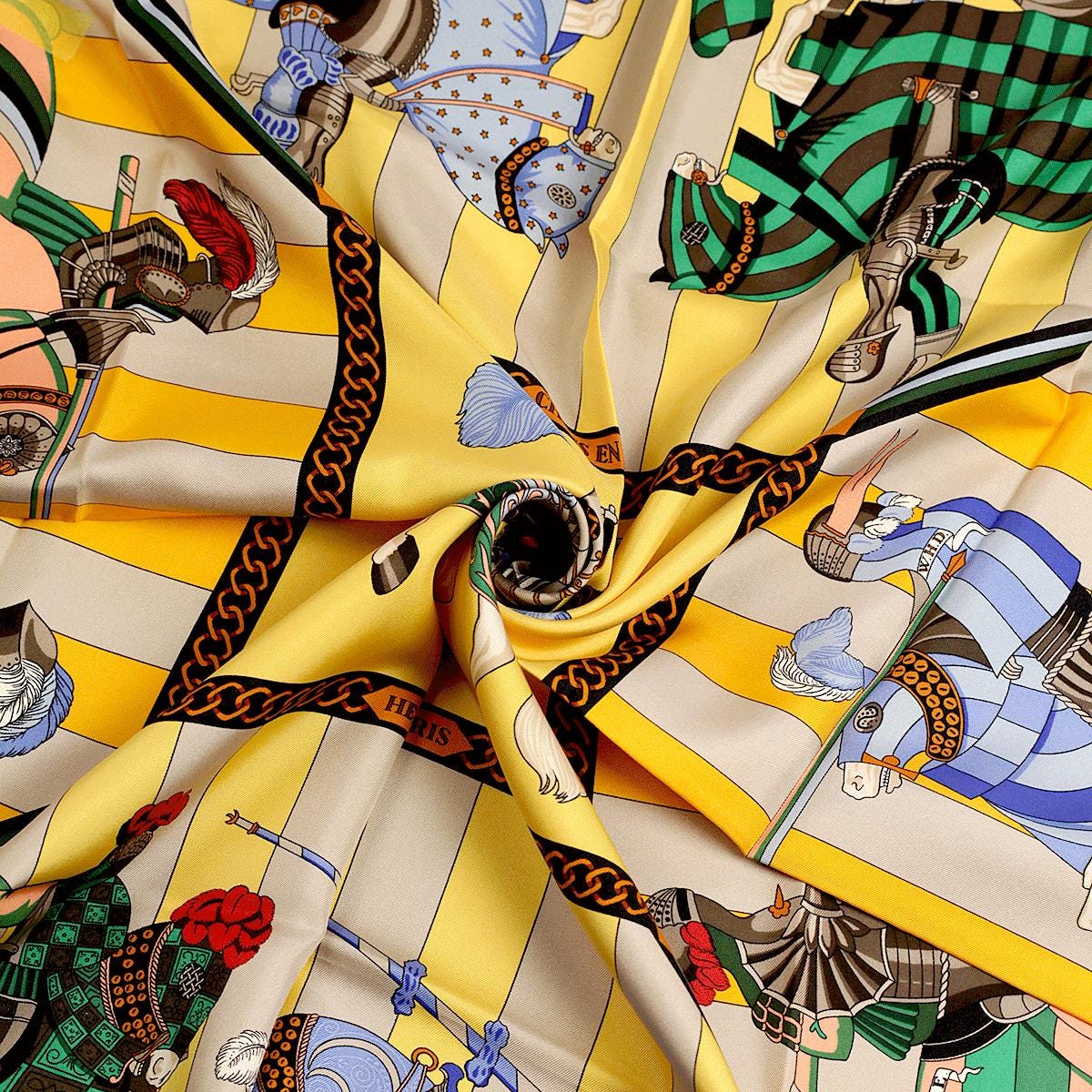 Hermes Scarf "Chocs en Plumes" by Christiane Vauzelles Vintage 90cm Silk | Carre Foulard