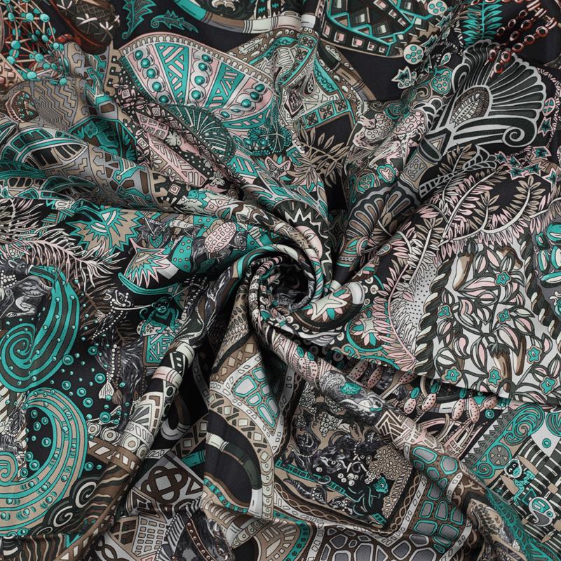 Hermes Scarf "Au Fil du Carre" by Annie Faivre 90cm Silk | Carre Foulard