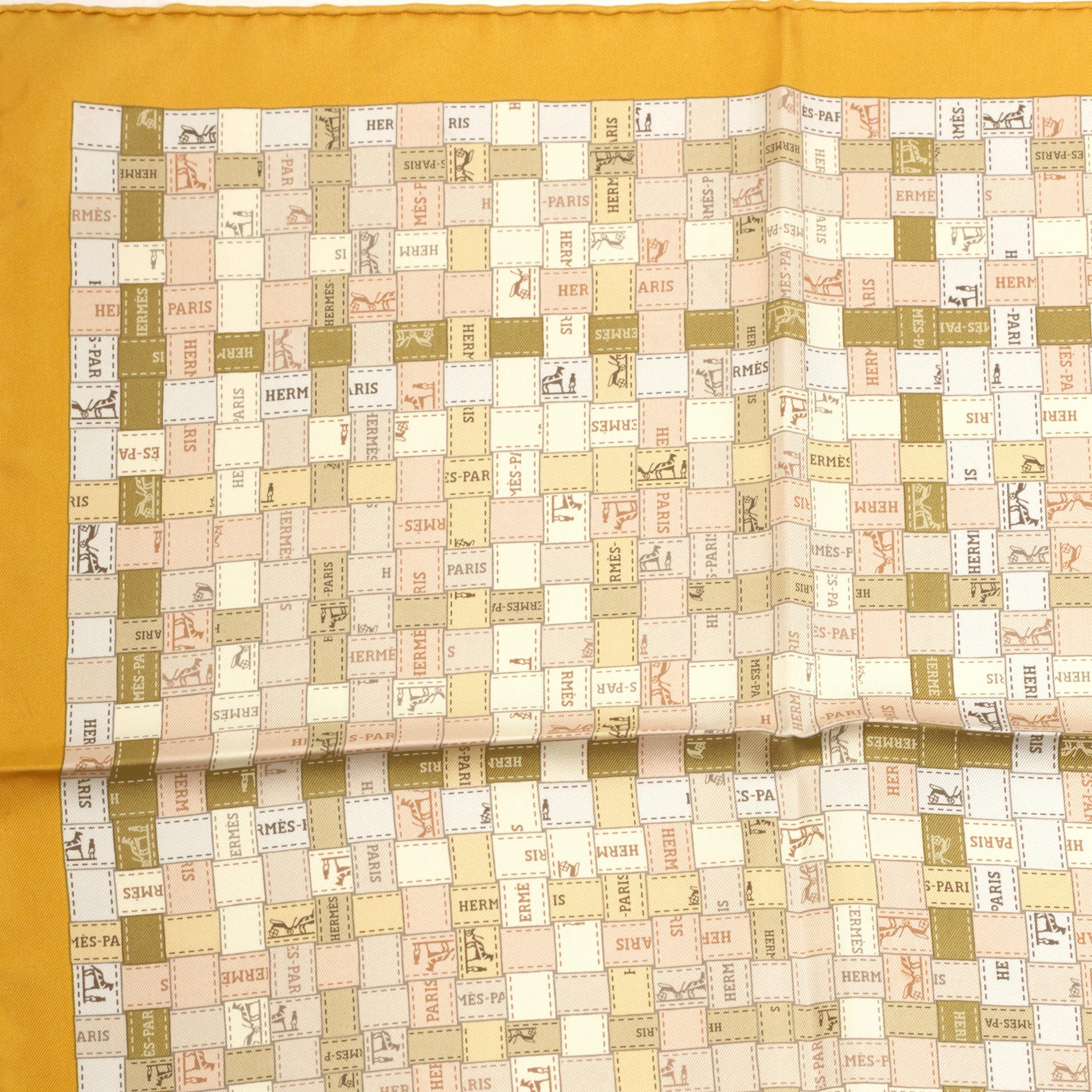 Hermes Scarf "Bolduc au Carre" by Caty Latham 90cm Silk | Carre Foulard