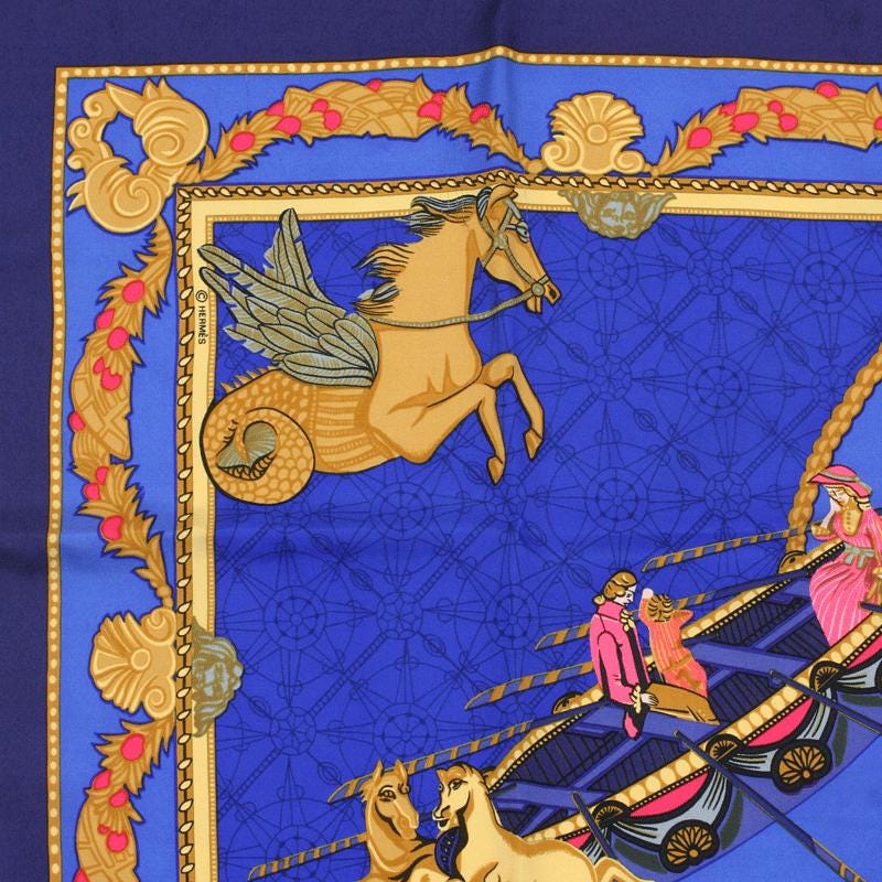 Hermes Scarf "Les Bissone de Venise" by Annie Faivre 90cm Silk | Carre Foulard