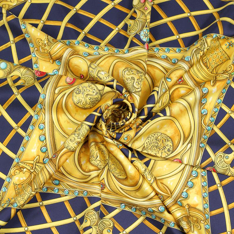 Hermes Scarf "Monnaies et Symboles des Parisii" by Zoe Pauwels 90cm Silk