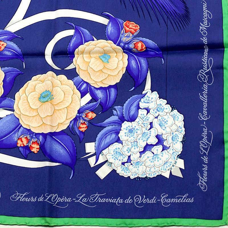 Hermes Scarf "Fleurs de l'Opera" by Julia Abadie Vintage 90cm Silk