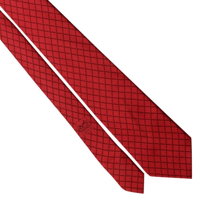 Hermes Men's Silk Tie Geometric Pattern 5142 | Necktie Cravate